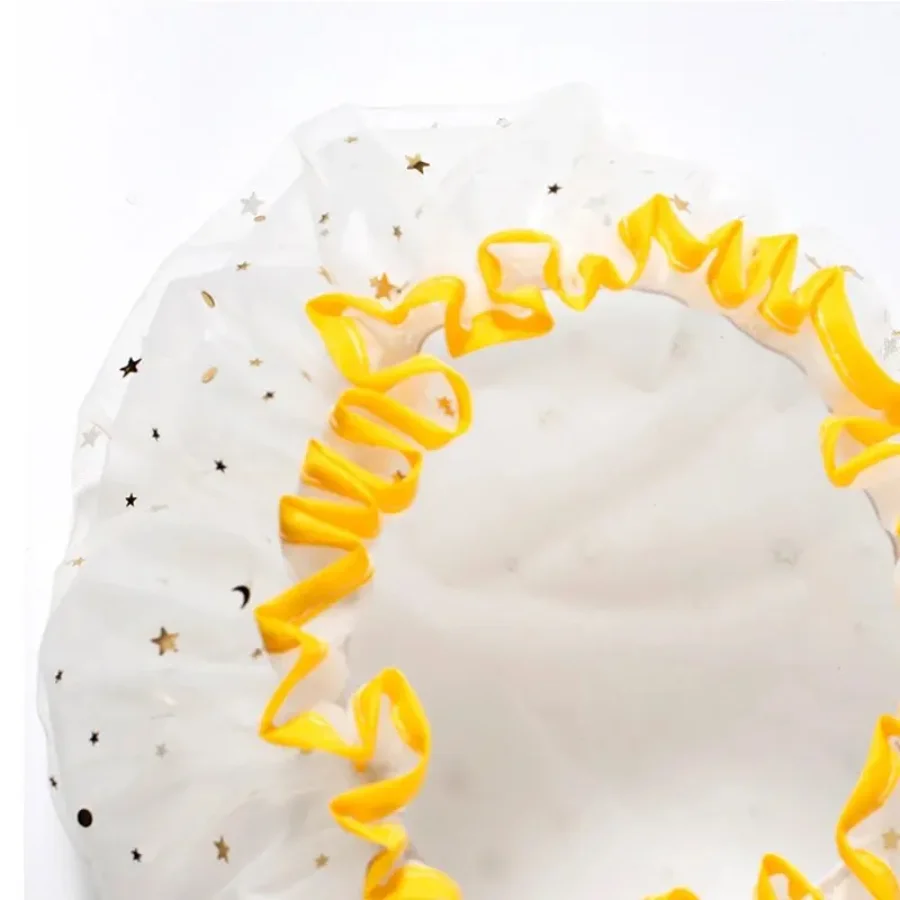 Double-layer Shower Cap Adult Ladies PVC Waterproof Bathing Hat Kitchen Oil-proof Bathroom Bathing Household Shower Cap
