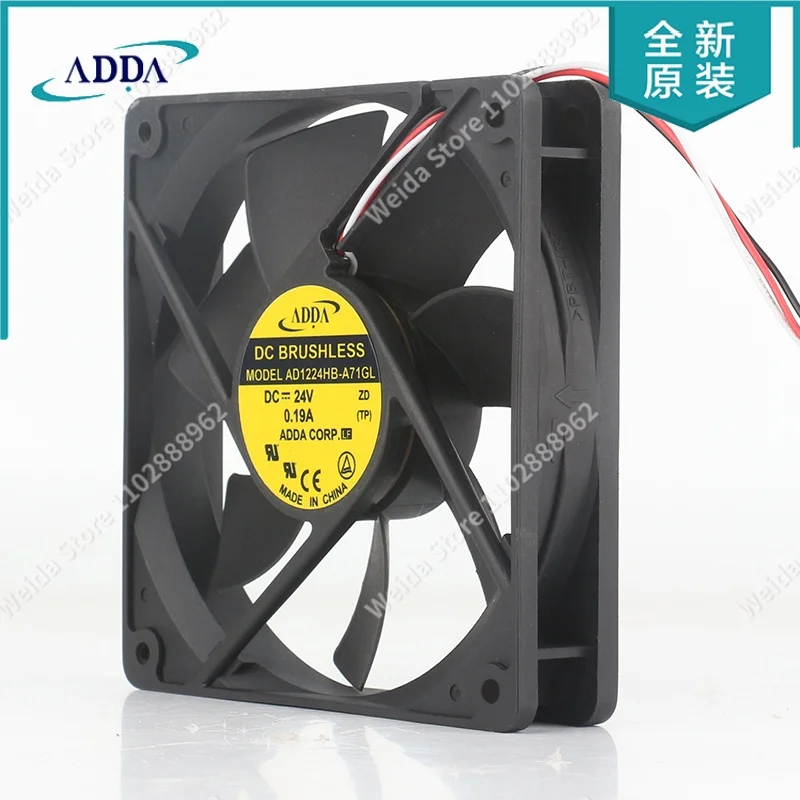 Taiwan ADDA cooling fan AD1224HB-A71GL 12025 5V 12V 48V DC 24V 0.19A AC EC 120X120X25MM 12 cm