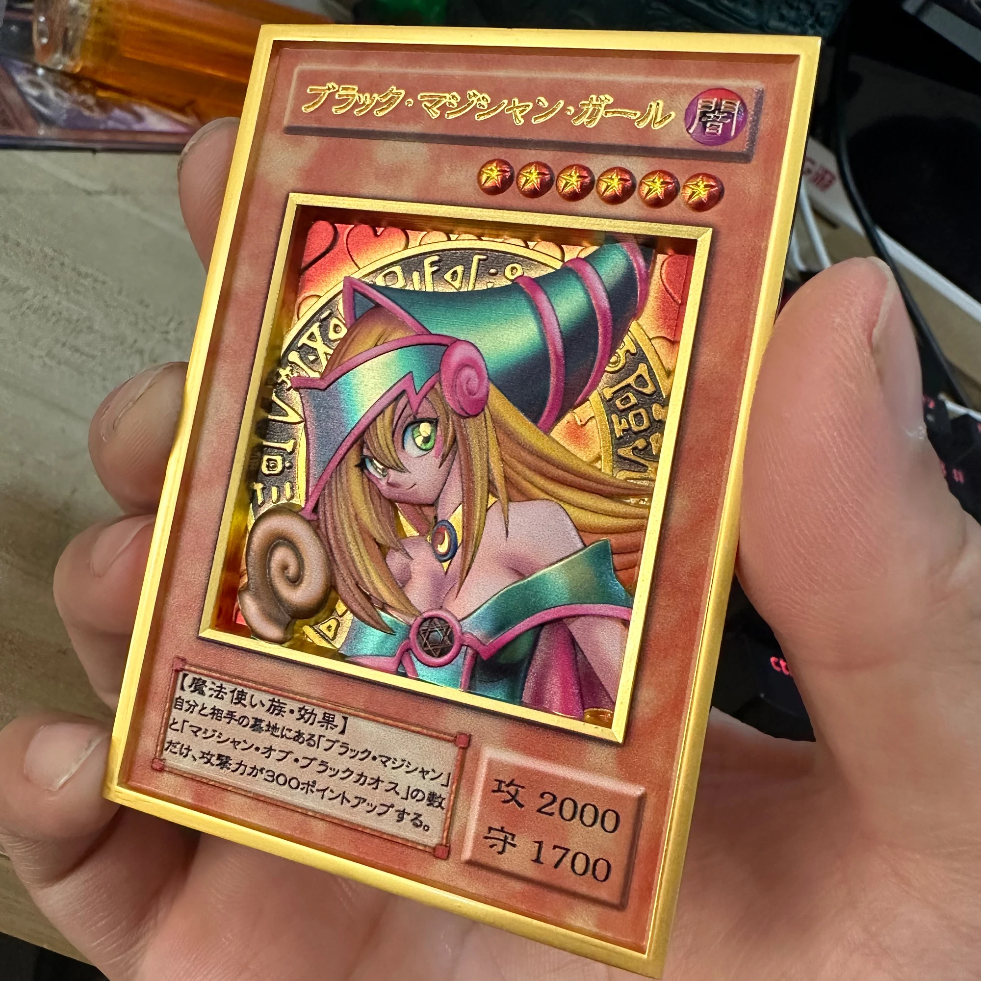 Self Made New Yu Gi Oh! Dark Magician Girl Colorful Metal Embossed Three-Dimensional Card Anime Collection Card Gift Toys