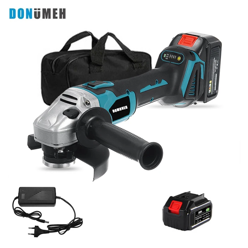 

DONUMEH Cordless Electric Angle Grinder 4/5-inch 120/125mm Rechargeable Brushless 4 Speed Cutting Power Tool 18V Makita Battery