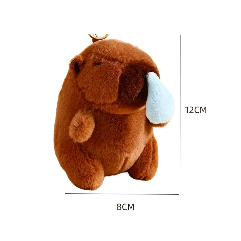 Capybara Plush Chaveiro, Simulação Anime Brinquedo fofo, Boneca Kawaii bonito, Brinquedos de pelúcia