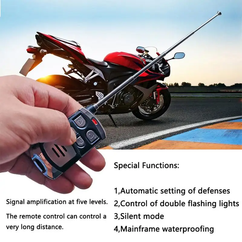 Motorcycle Alarm System Anti Theft Security System With Remote Control Vehicle Alert Device Waterproof Security Alarm System