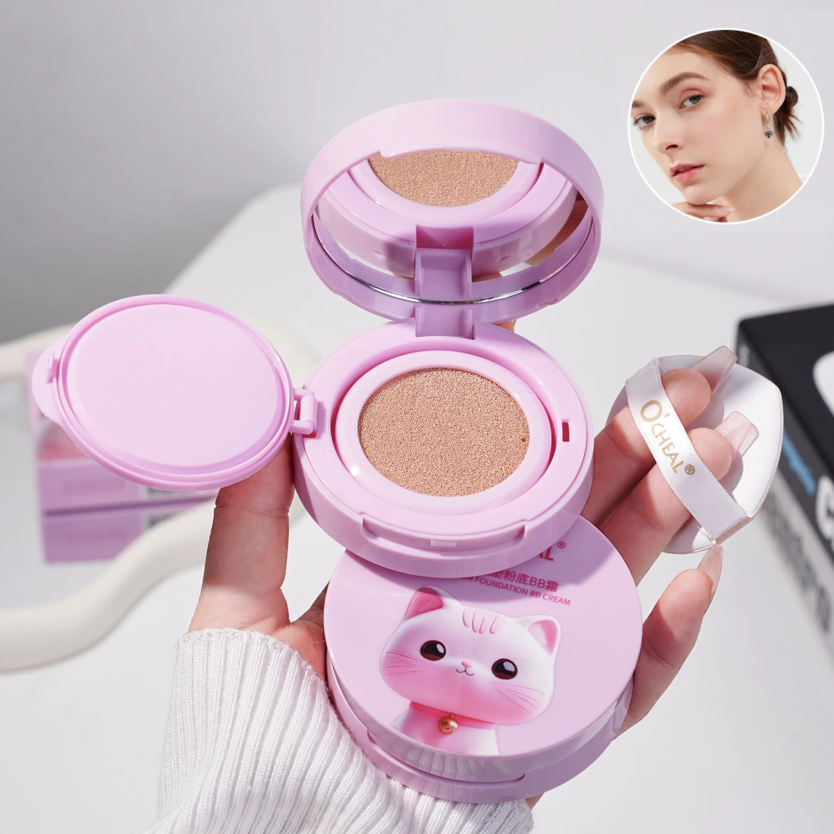 Concealer Air Cushion Cream Isolating and Moisturizing BB Cream, Creating a Clear Look, Suitable for All Skin Conditions