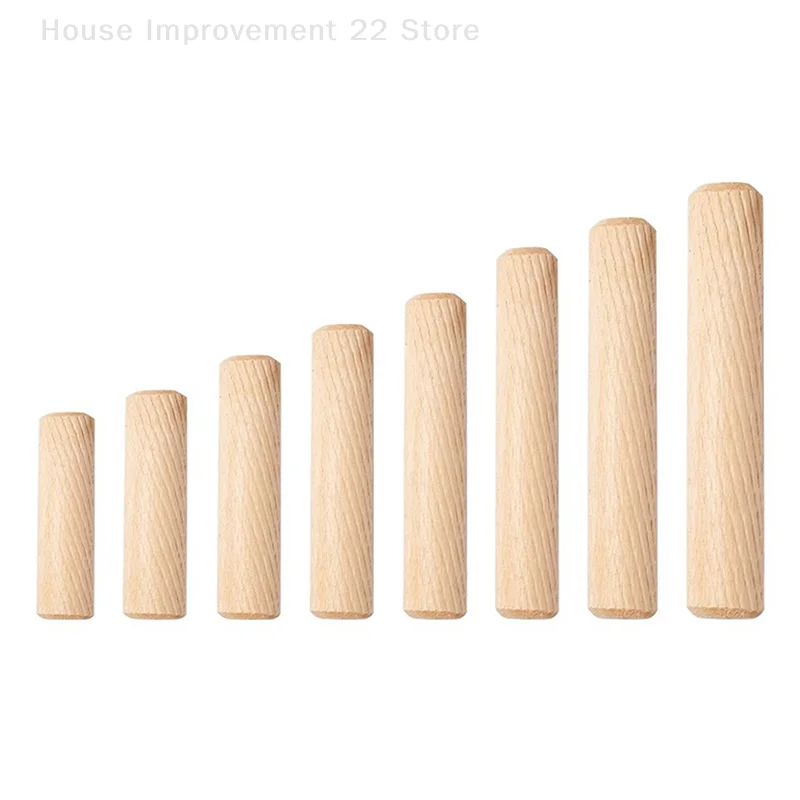 100 개/갑 라운드 나무 은못 핀 6*40mm 8*40mm 10*40mm 캐비닛 서랍 라운드 플루트 DIY 목공 은못 지그 드릴