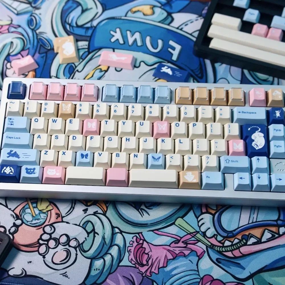 JINXI Large Full Set Key Cap Underland Alice Theme Original Profile 5 PBT Sides Sublimation Thermal Keycap for Custom Keyboard image 3