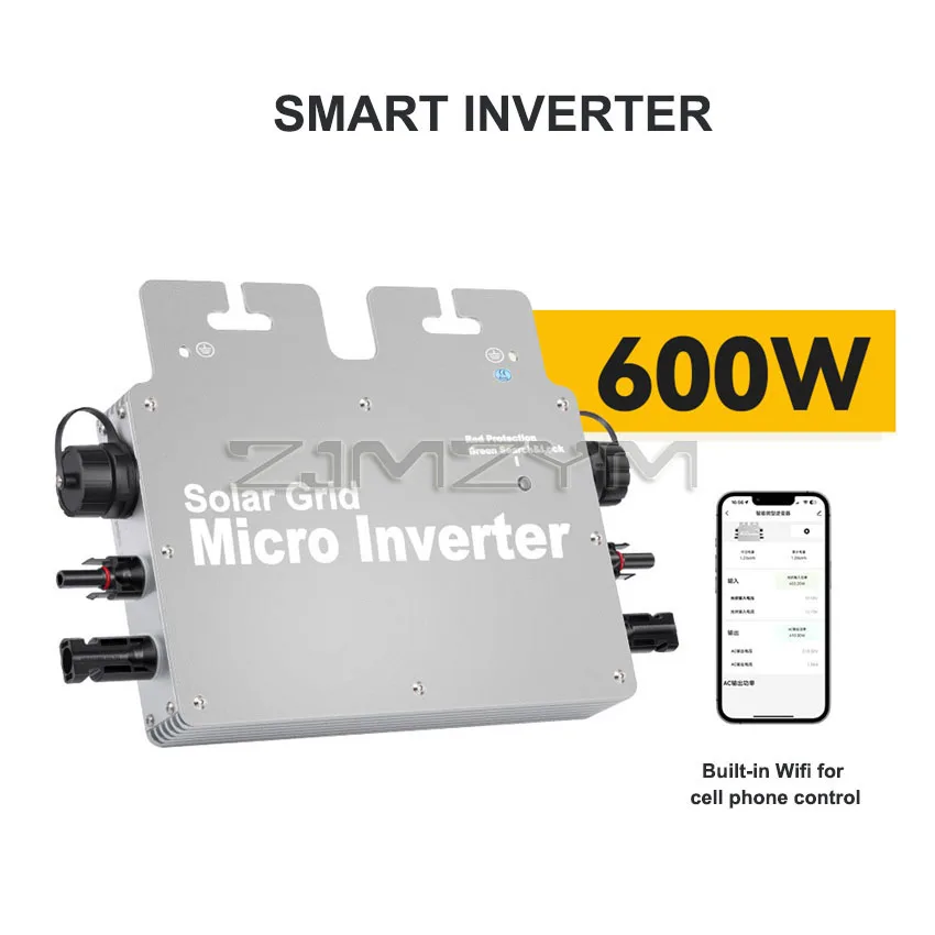 600W 800W PV Solar Micro Inverter DC to AC Output 110V 220V Micro Solar Grid Tie Inverter IP65 With WIFI