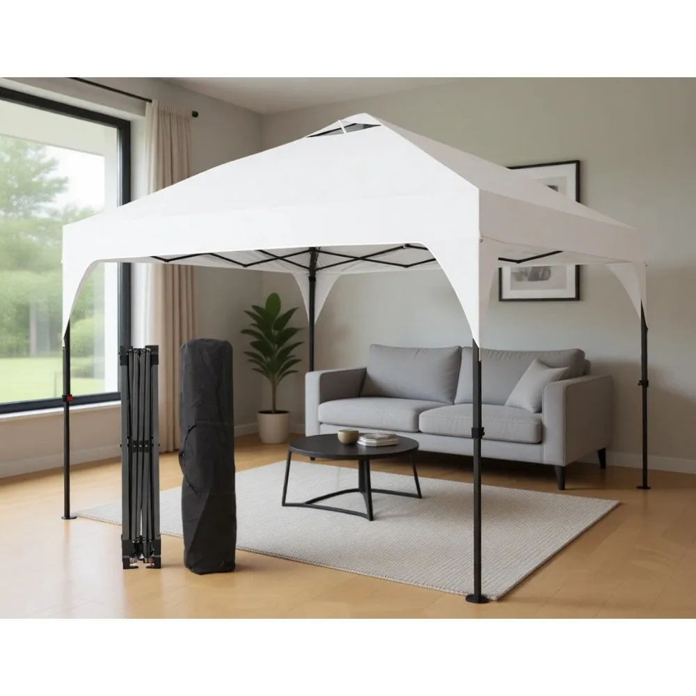 Portable 10x10 Pop Up Canopy, Instant Outdoor Gazebo with Carry Bag | Adjustable Heights for Events, Parties, Camping