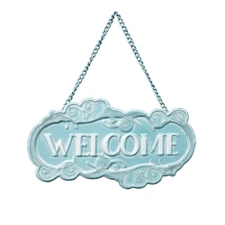 Metal Welcome Sign For Front Door Farmhouse Porch Outdoor Residence Handmade Rustic Family Gifts Wall Decor