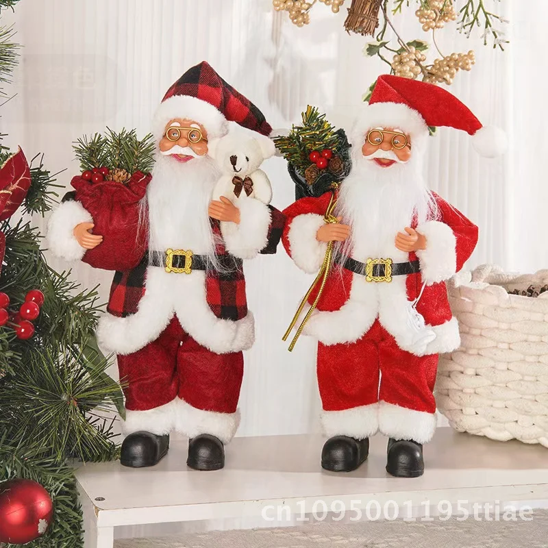 12 بوصة الدائمة سانتا كلوز دمية زينة عيد الميلاد الإبداعية سانتا على ظهره الرجل العجوز زخرفة البلاستيك PVC النمط الكوري #3