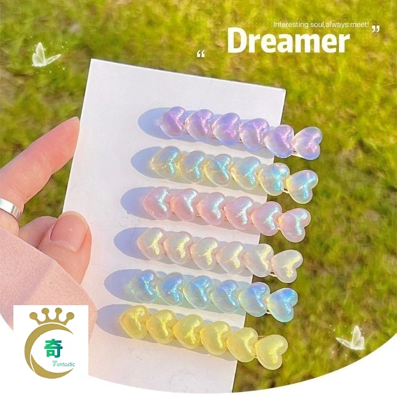 

6 см Интернет-знаменитости Супер Фея постепенная заколка для волос Sweet Love Высококачественная розовая, желтая, синяя, фиолетовая, милая заколка для головного убора для девочек