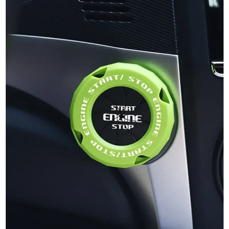 غطاء بدء زر السيارة العالمي، حلقة مفتاح الإشعال المزخرفة، غطاء حماية دوار مضاد للخدش، زر تشغيل السيارة #2