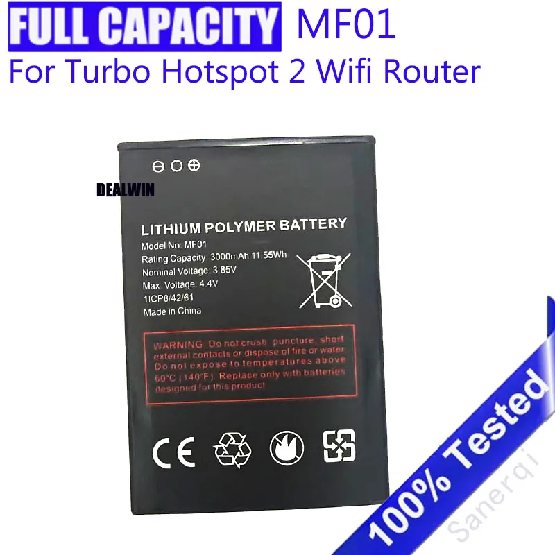 

Аккумулятор MF01 3000 мАч, подходящий для AT & T Turbo Hotspot 2, аккумулятор для беспроводной маршрутизации