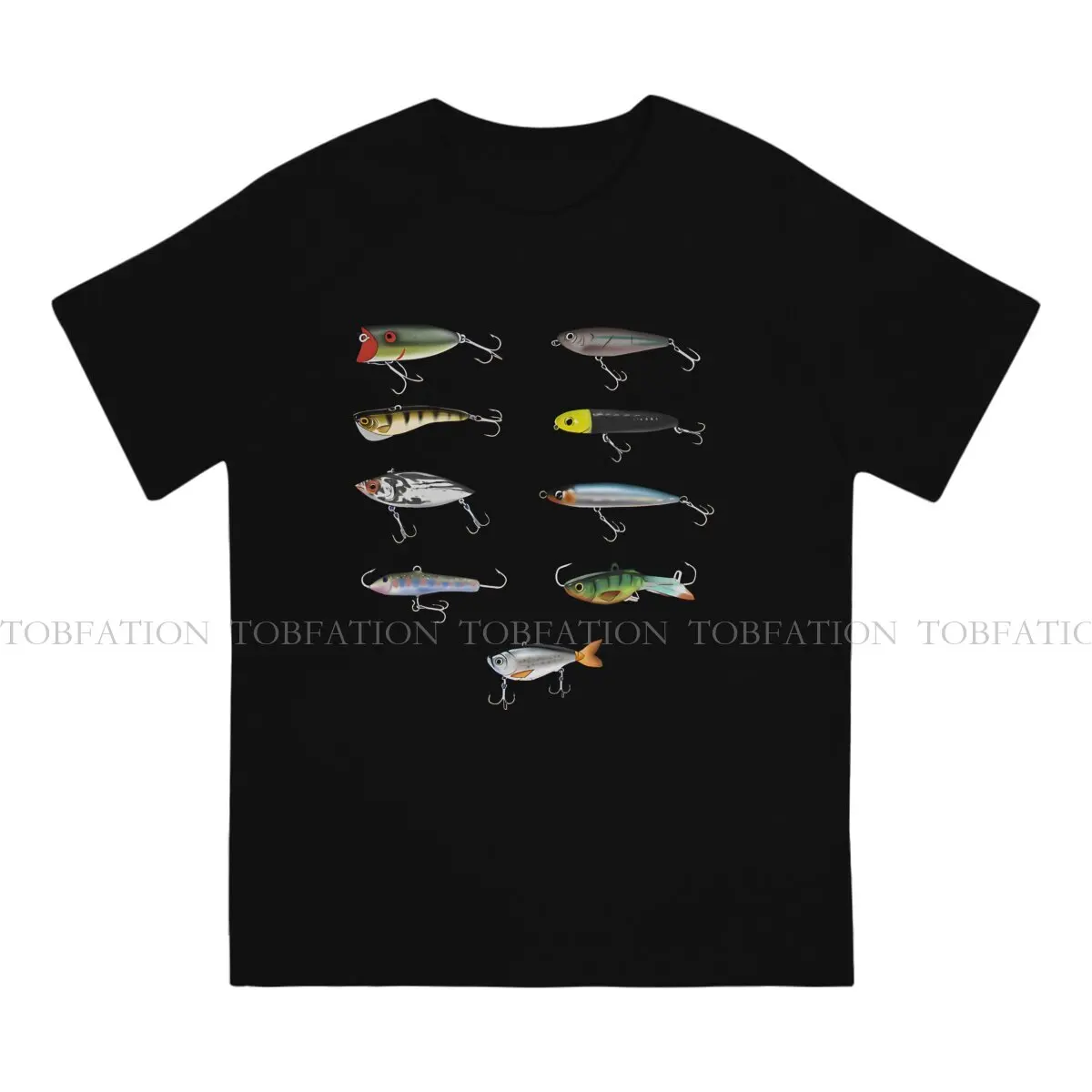 Fishing Pure Cotton TShirt Fishing Lures Basic T Shirt Oversized Men Clothes Printing Trendy