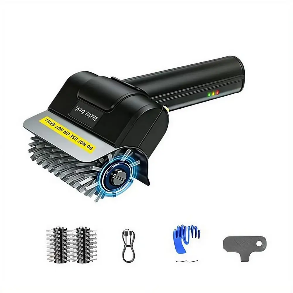 

Handheld Electric BBQ Brush With Stainless Steel Roller, Rechargeable Wireless Heavy Duty Scrubbing Brush Cleaner Grill Brush
