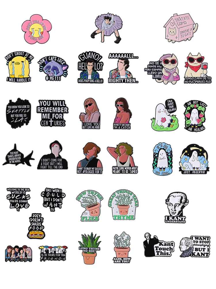 Broches en émail pour émissions de télévision Friends, mignon chien de compagnie, personnages de jeux vidéo, broche pour sac à dos à revers, Badge, bijoux cadeaux pour amis, 2 à 5 pièces/ensemble