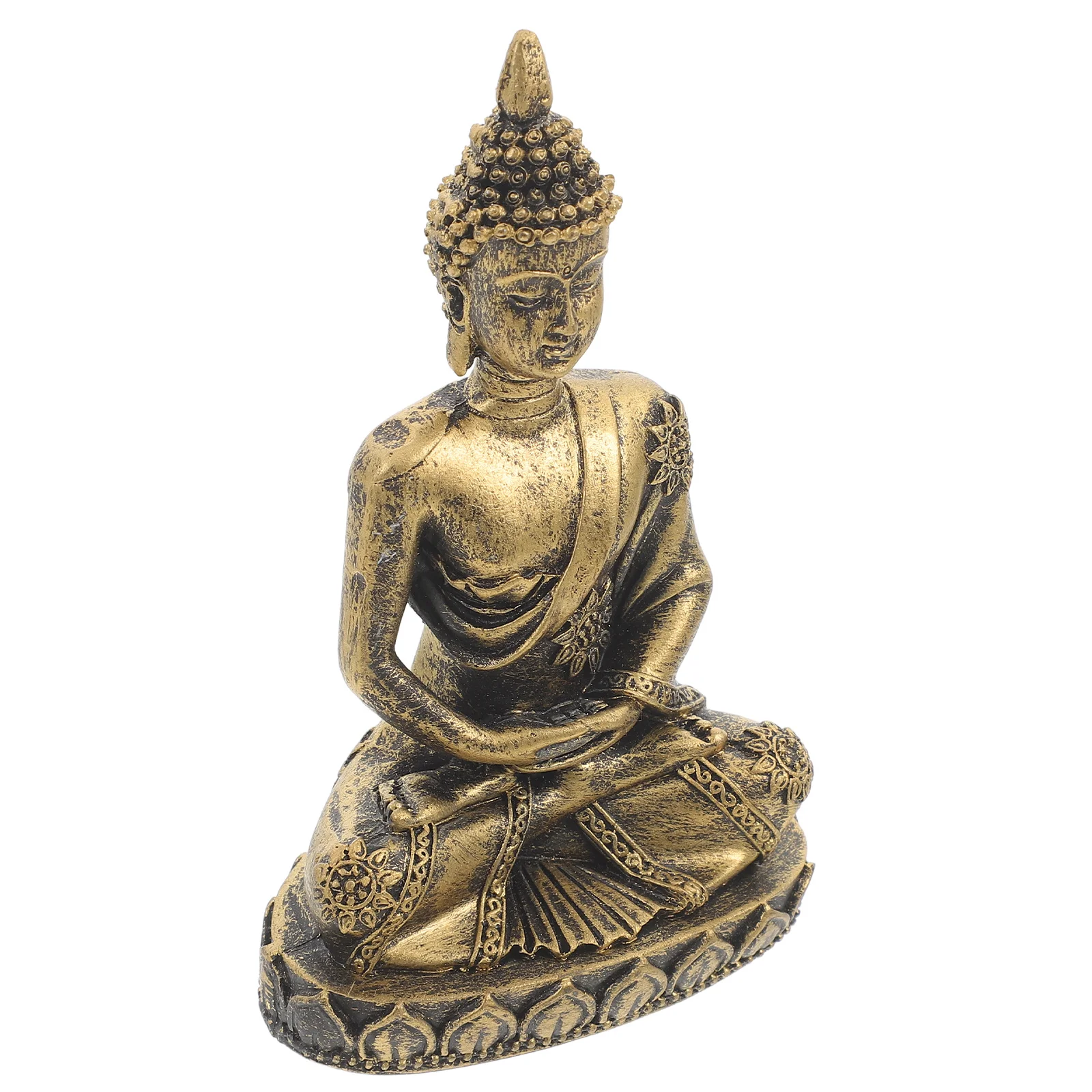 

1Pcs Resin Sitting Buddha Statue Zen Style Home Office Desktop Decor Stable Religious Ornament Resin Buddhist Statue