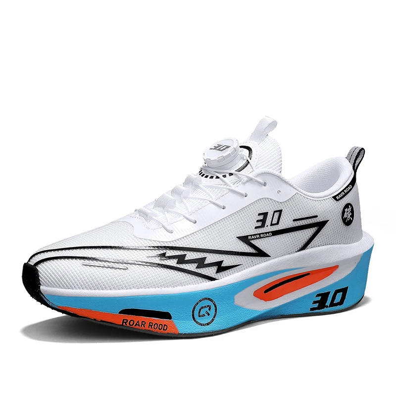 

Sports and leisure shoes, men's shoes, marathon oversized air cushioned shoes, fly woven all season rubber, wear-resistant, anti