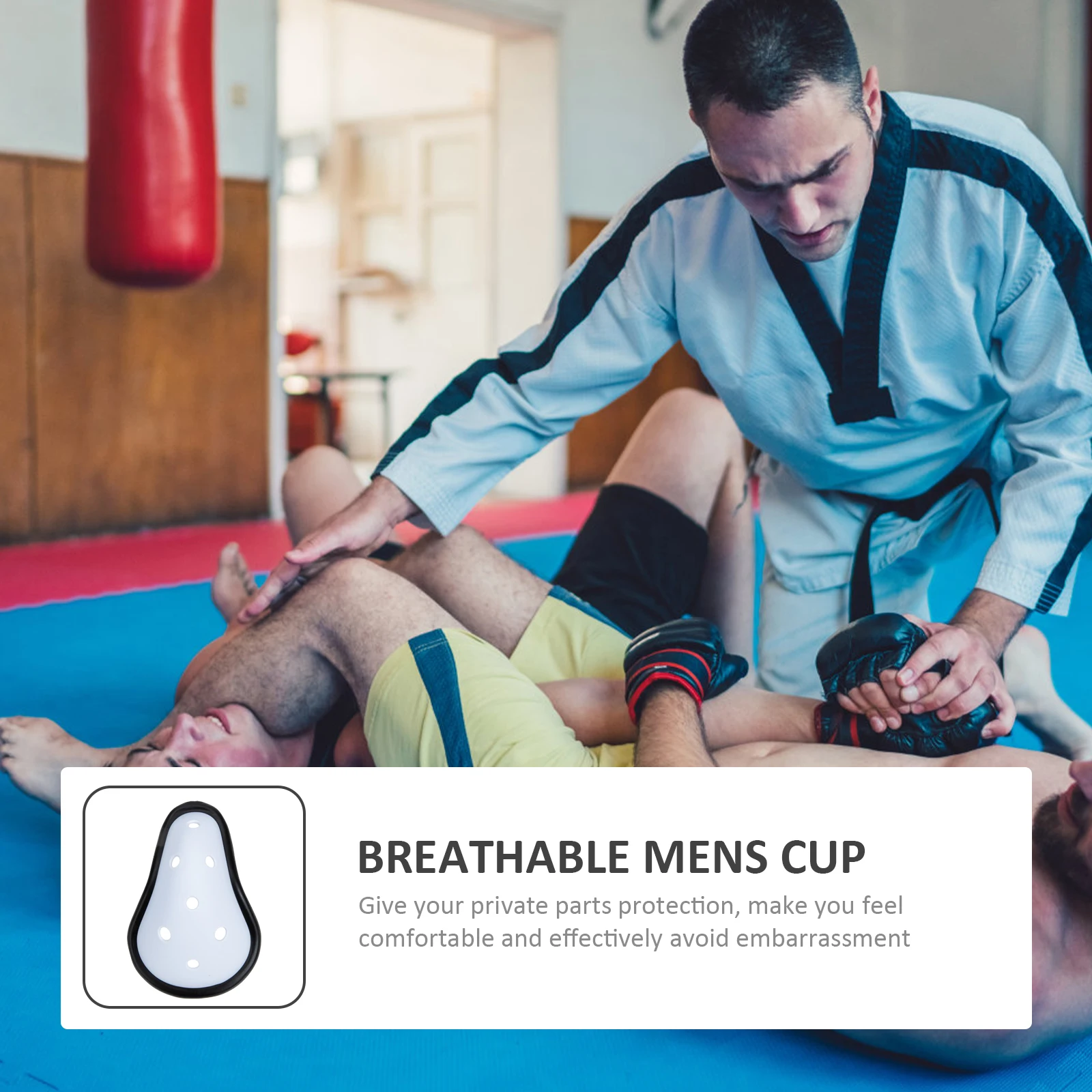 

2pcs Athletic Crotch Guard Breathable Sports Groin Protector Mens Cup Boxing Fitness Protection Gear Comfortable Durable