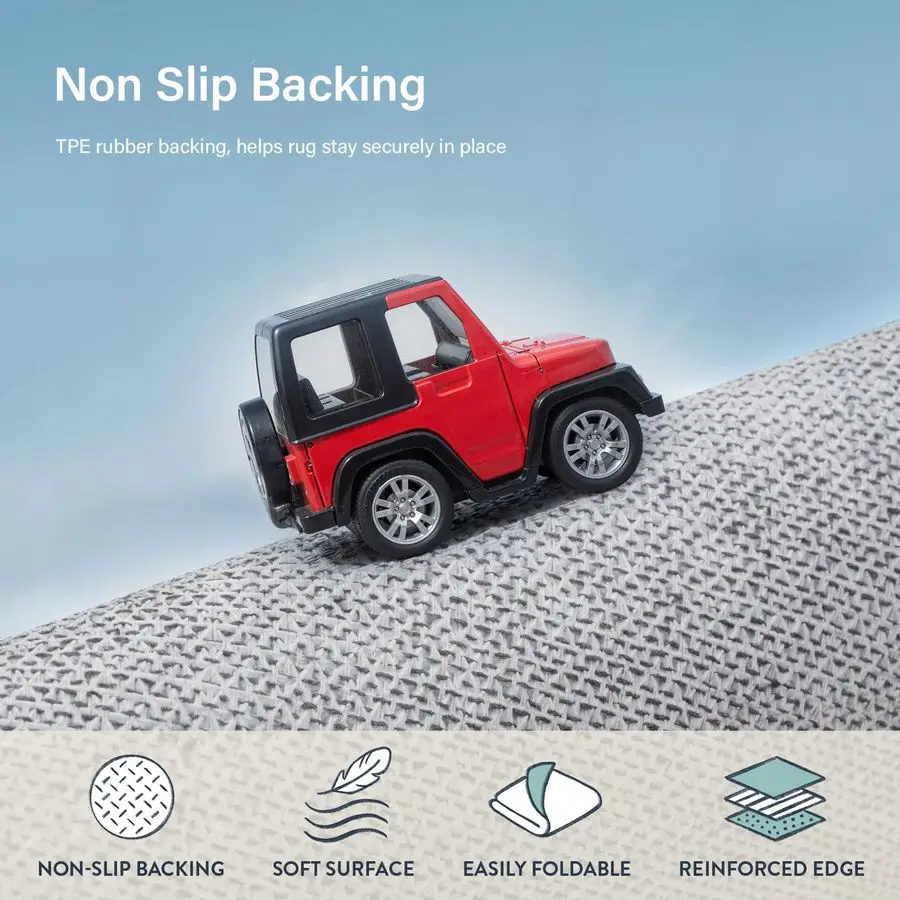 Moroccan Trellis Runner Rug 2x8 Black Hallway Runner Rug with Rubber Backing, Checkered Kitchen Non Skid Carpet Runners Washable