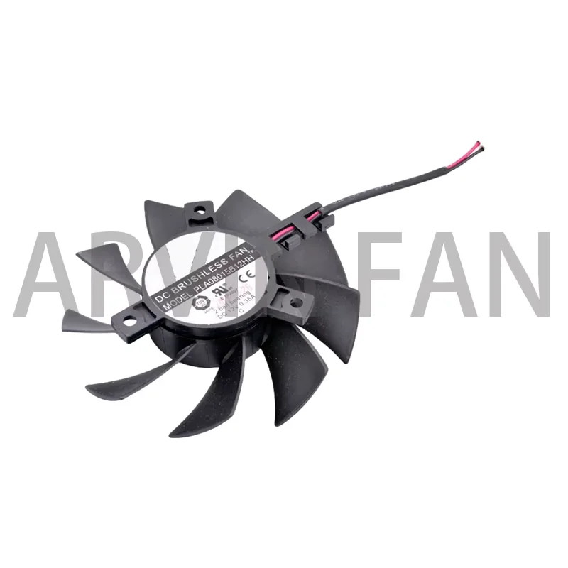 PLA08015B12HH Diameter 75mm, Hole Pitch 40mm DC12V 0.35A 4 Lines 4pin Double Ball Bearing Cooling Fan For Graphics Card