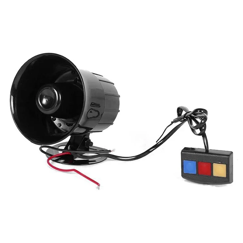 Bocina Universal de 12V 20W para Auto, 3 Tonos, Sonido Fuerte, Alarma de Advertencia, Sirena de Policía y Bomberos, Altavoz, Accesorios Automotrices para Motocicleta