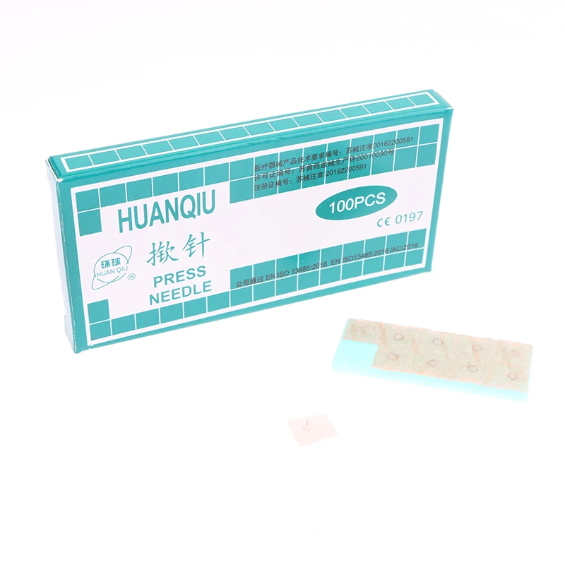 100Pcs/box Disposable Press Needle Ear Seeds Acupuncture Plaster Needles Multi-Condition Ears Seed Acupressure Kit
