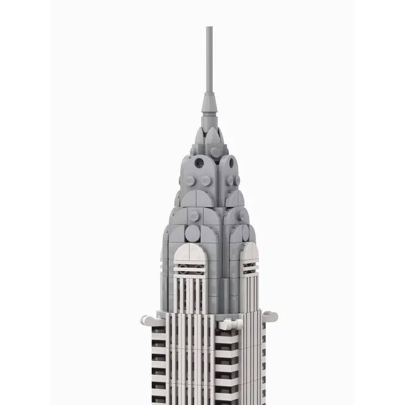 MOC Gebäude Spielzeug Chrysler Gebäude Modell im Maßstab 1:80 1210 Stück kleine Partikel zusammengebaute Spielzeugbausteine Display-Set Kreative h