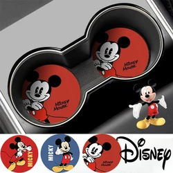 Disney-Mickey Mouseカーコースターデコレーション、滑り止めカップホルダー、漫画のアニメの交換、滑り止めインサートパッド、インテリアパッド