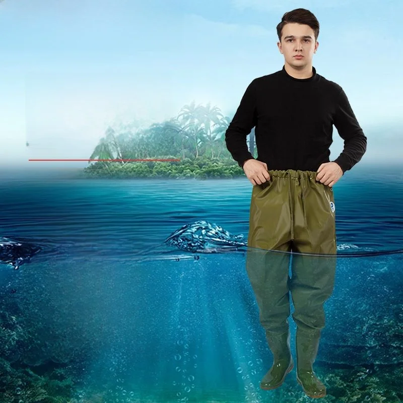 pantaloni-da-pesca-impermeabili-rinforzati-ultra-leggeri-con-stivali-integrati-attrezzatura-da-pesca-per-uomo-per-campeggio-e-attivita-all'aperto