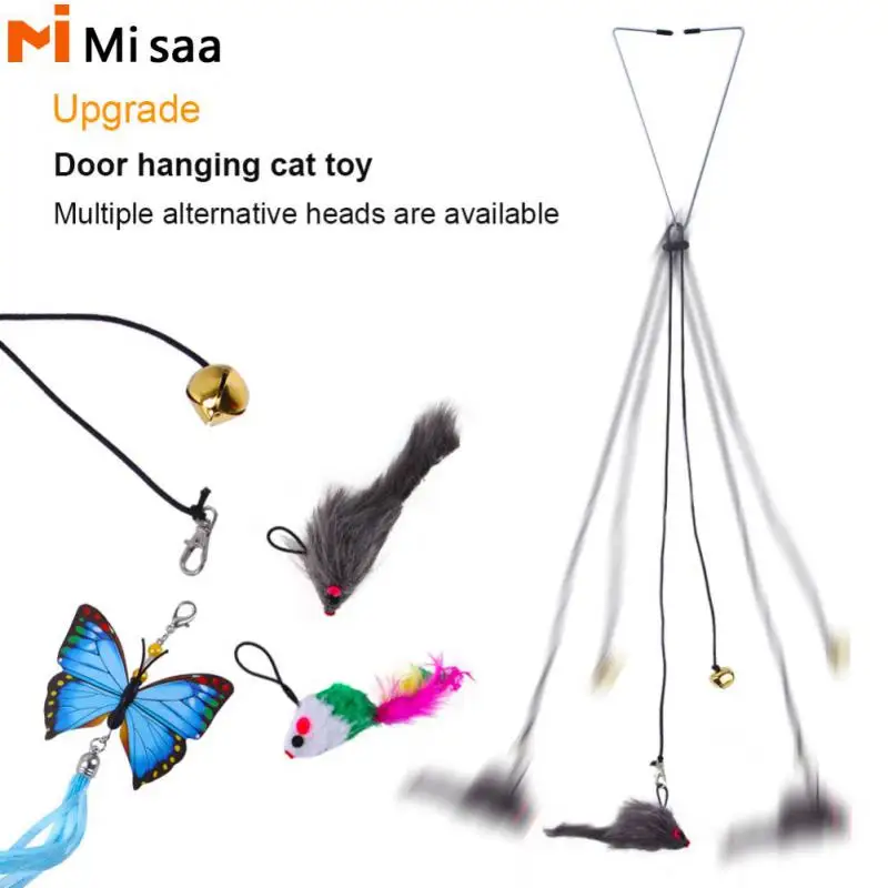 Cat Stick Retractable Adhesive Hook Interactive Funny Pet Cat Supplies Cat Scratch Rope Self-excited For Indoor Simulation