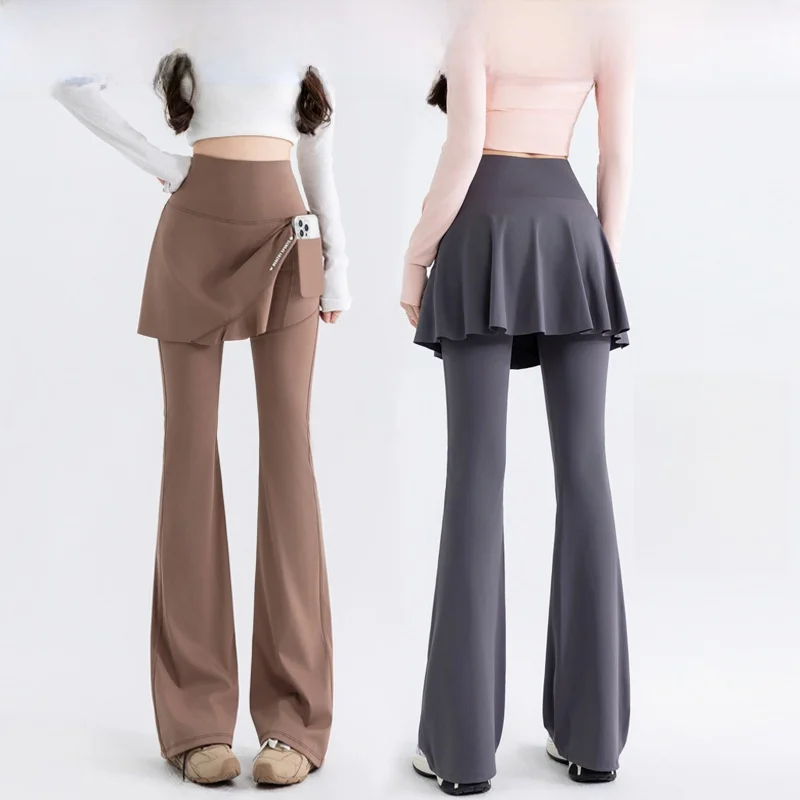 plus Size High Waist Bell Bottom Yoga Pants Women's New Style Fitness Tummy Control Butt Lifting Sports Pants
