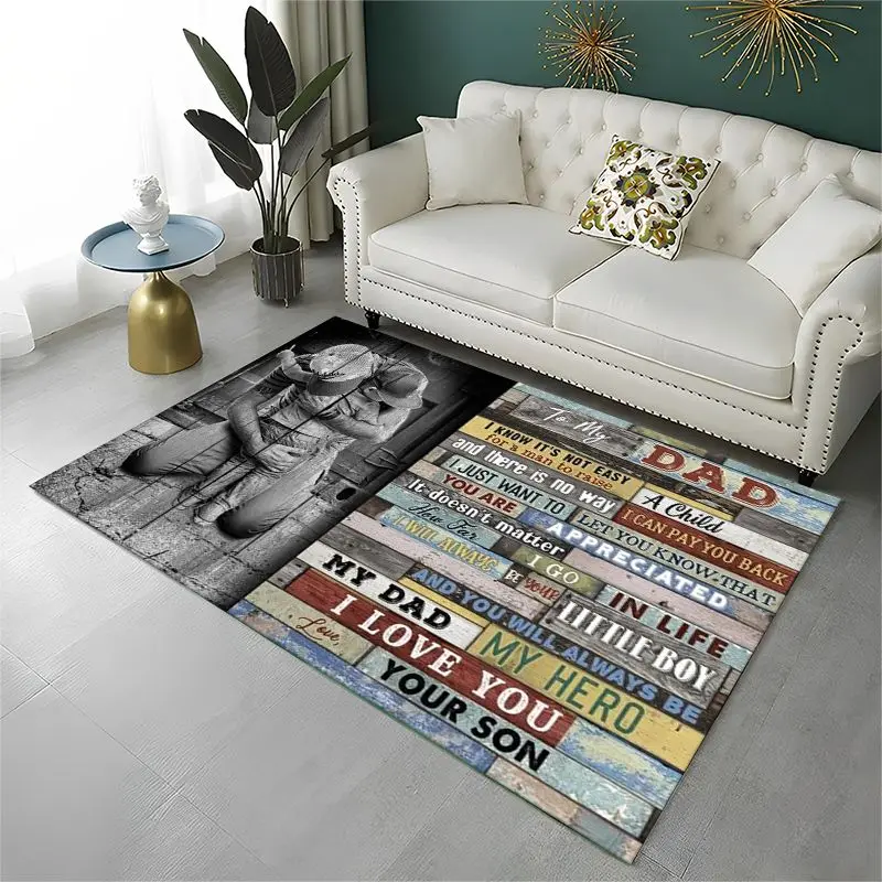 Gift Thanks To My Daughter Letter Present Large Area Rug Non-slip Durable Carpet for Bedroom Living Room Sofa Doormat Home Decor