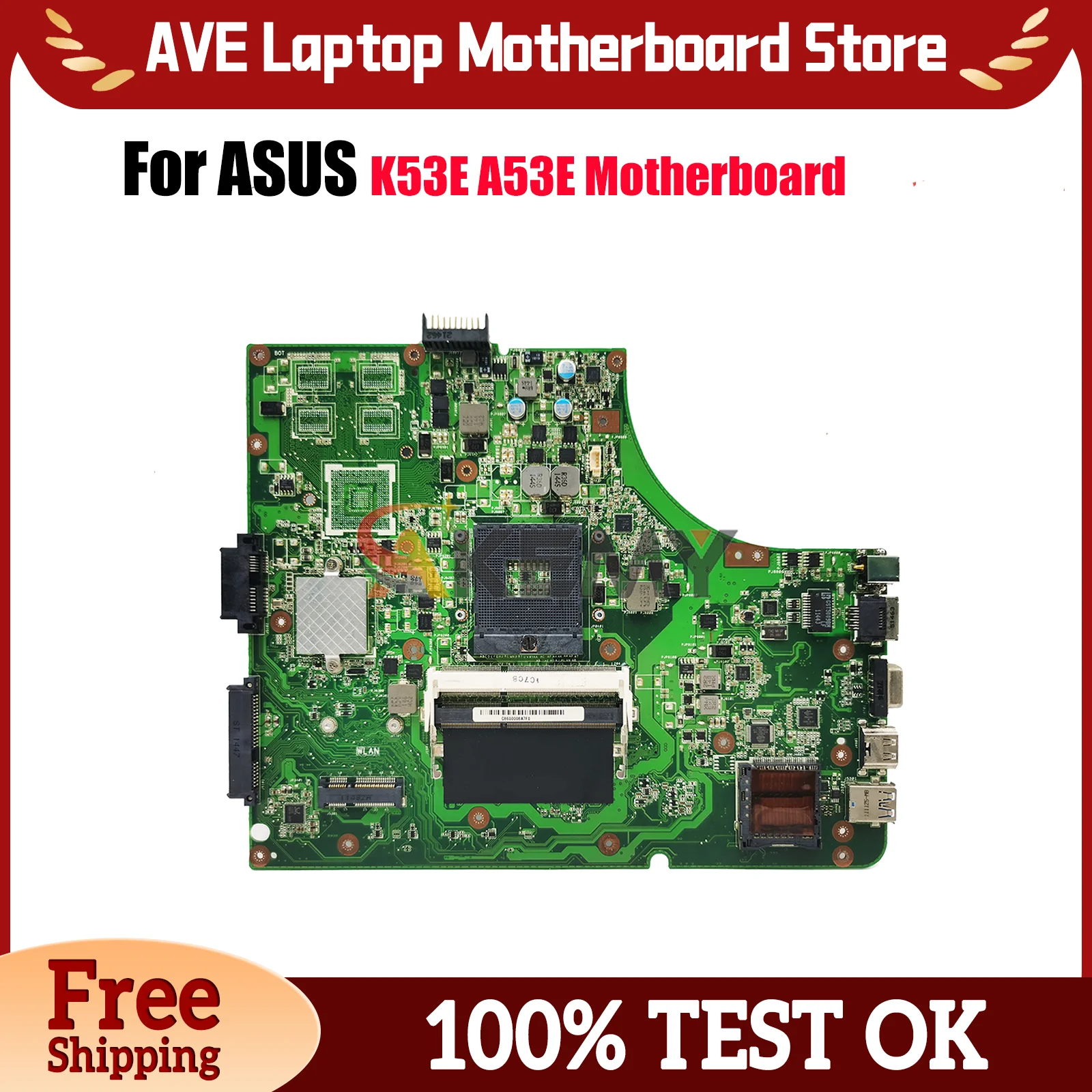 

K53E Laptop Motherboard For ASUS K53E K53E Notebook Mainboard This item is in stock 100% tests OK fast shipping High quality