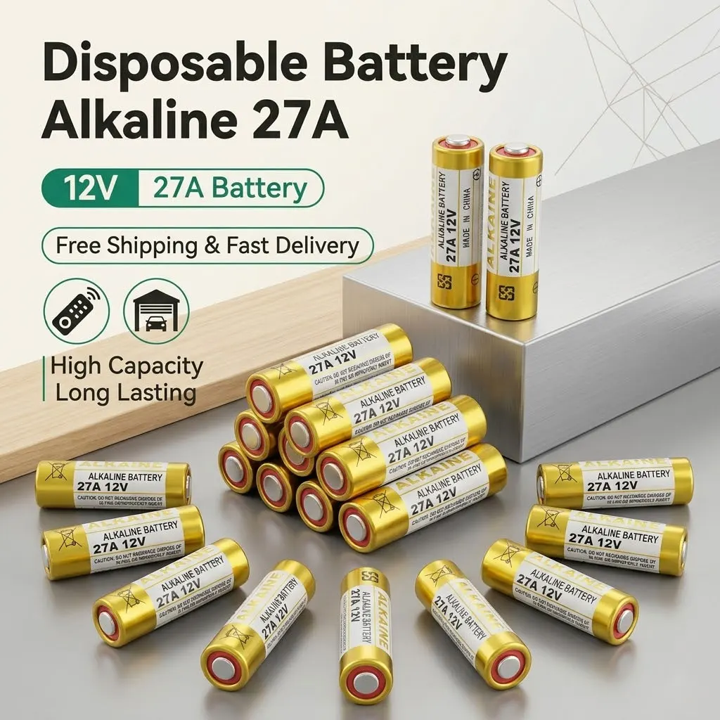 

27A A27 12V Alkaline Battery Long Lasting GP27A MN27 MS27 L828 VR27 for Doorbell, Remote, Toys, Watch, Calculator