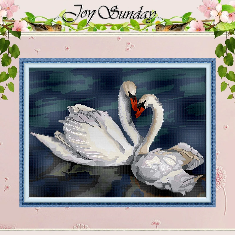 

The White Swan Patterns Counted Cross Stitch Set DIY 11CT 14CT 16CT HD Stamped DMC Cross-stitch Kit Embroidery Needlework Crafts