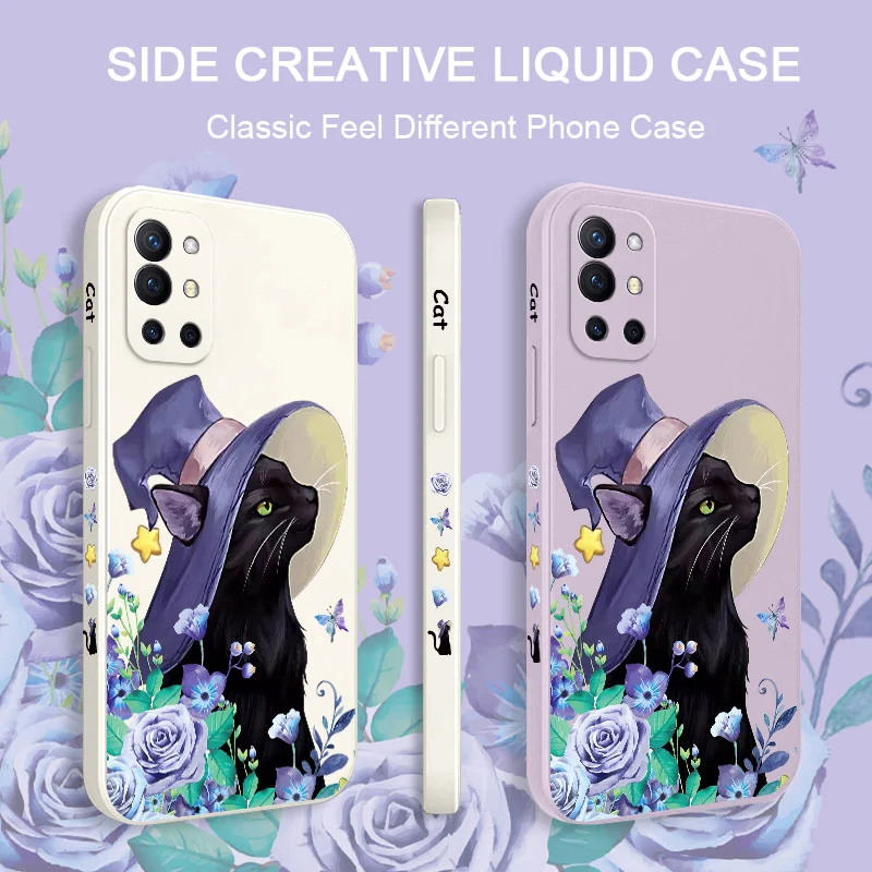 Wizard Cat Phone Case For Oneplus 10 10T 10R 9R 9RT 9 8T 8 7 7T Pro 5G Liquid Silicone Cover