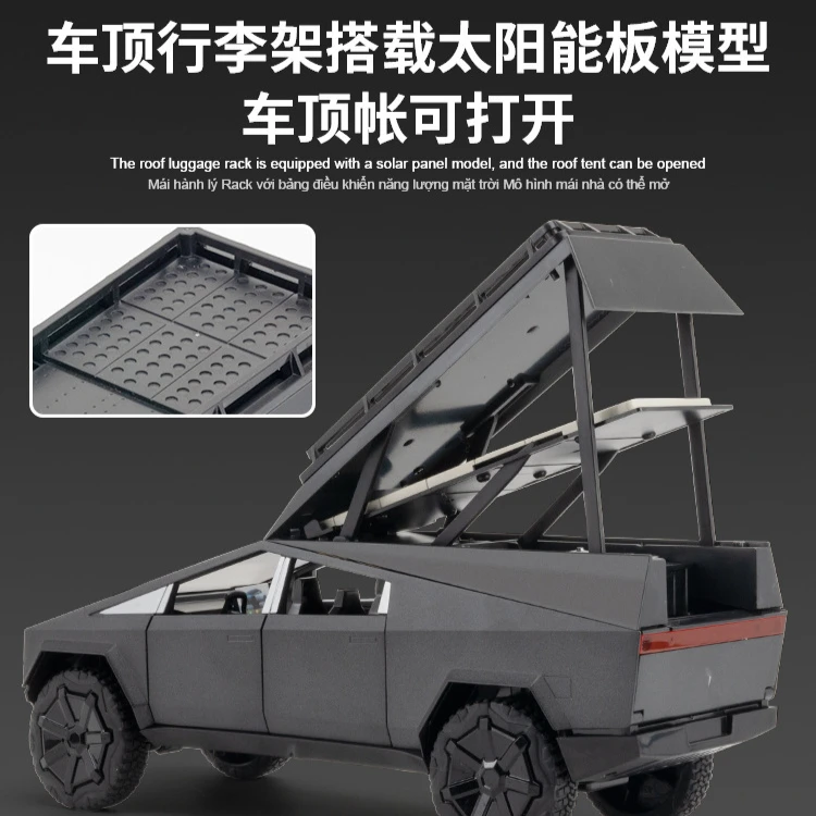 1:24 Pickup Camping RV Car Model Diecast Metal Toy Van Motorhome Touring Car Model Sound Light Kids Gifts