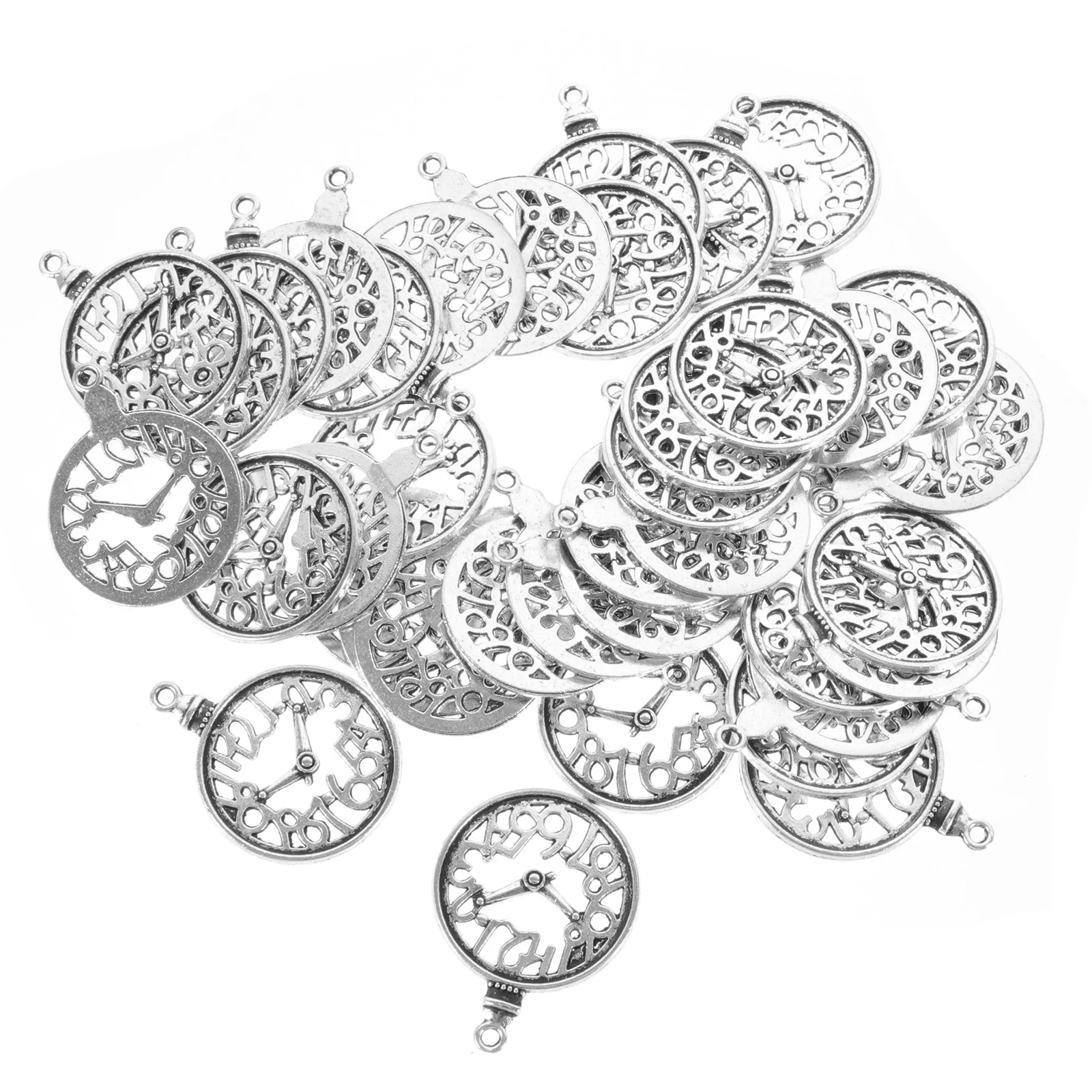 

60 Pcs Clock Accessories Vintage Jewelry Making Alloy Pendants Necklace Charms Bracelet naments Creative Hangings Smooth Surface