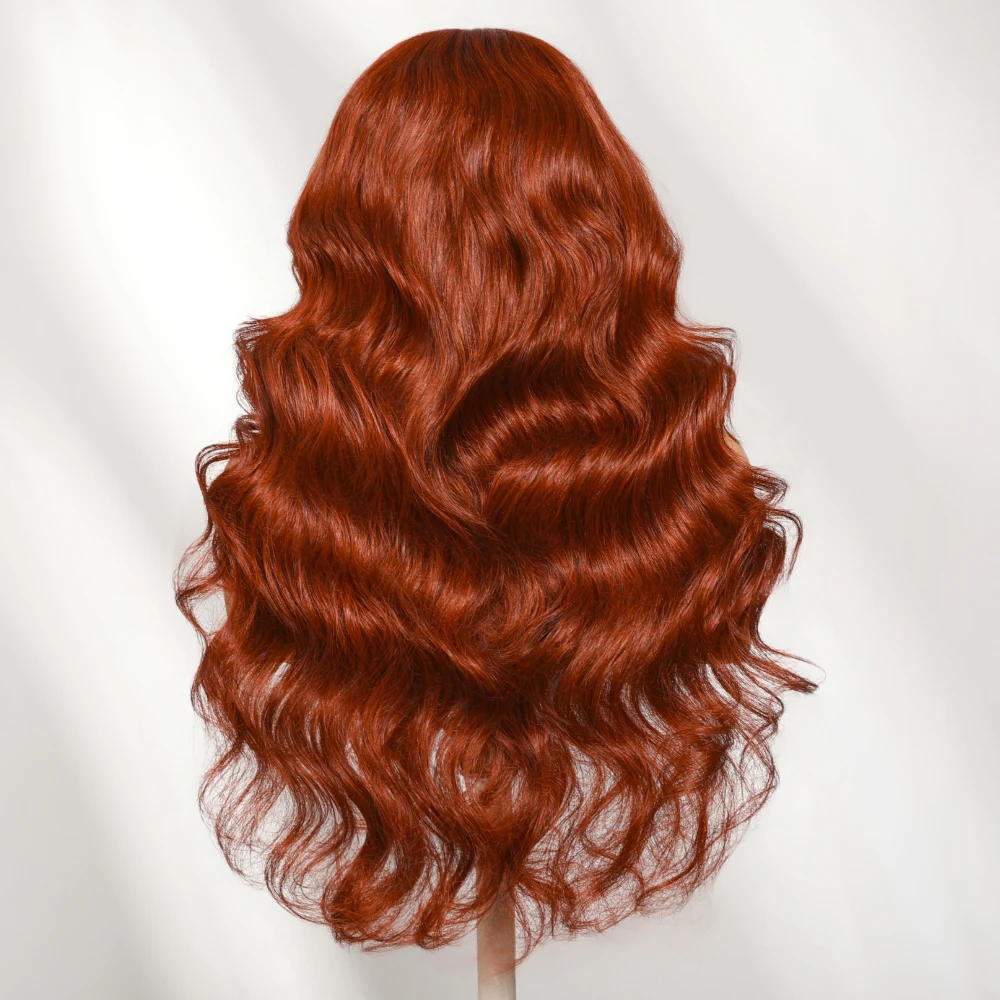 UNice Reddish Brown Loose Wave Wig With Bangs Bye-Bye Slip™ 7x5 Lace Glueless Human Hair Wig For Beginners 150% Density