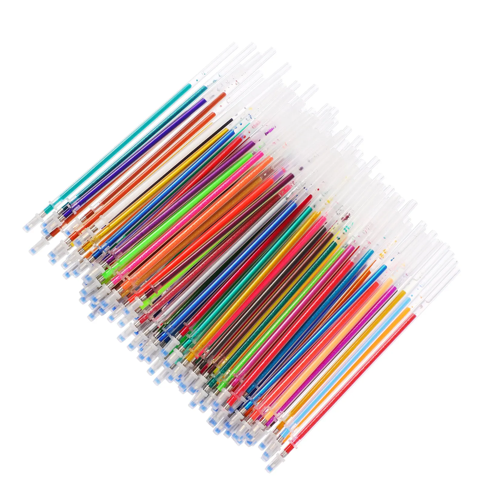 

100Pcs Gel Pen Refills Colorful 0.8mm Medium Tip Smooth Ink Stationery for Doodling Drawing Scrapbooking Notes School Office