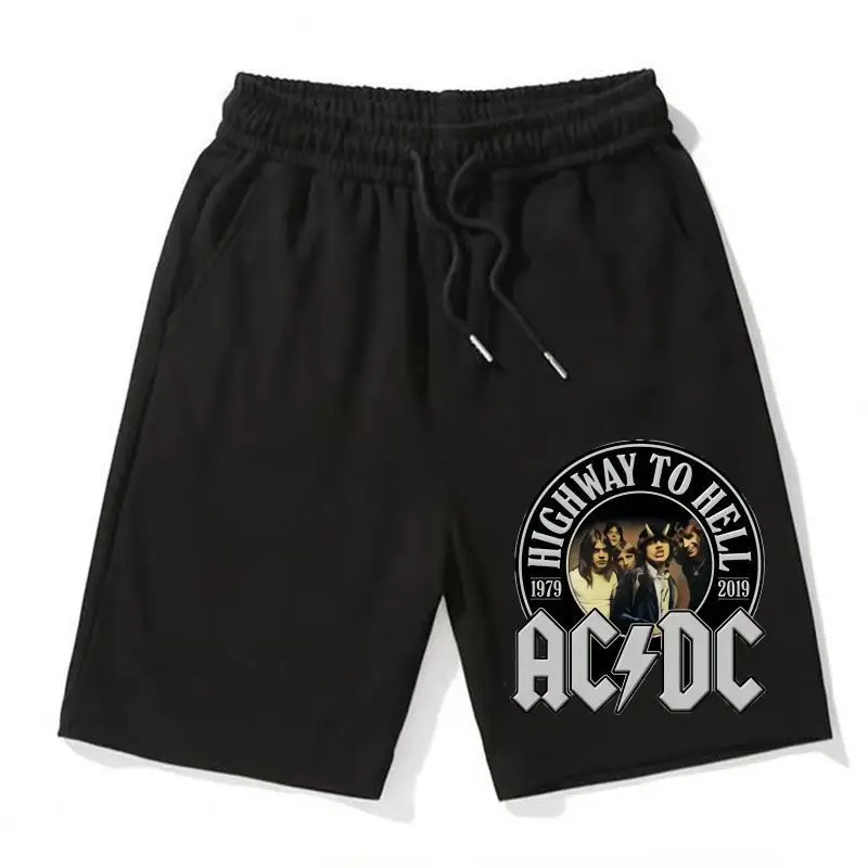 

Sanma мужские светло-серые шорты Highway To Hell Acdc Band с принтом 1979-2019 эластичные поясные боковые карманы повседневные летние байкерские шорты