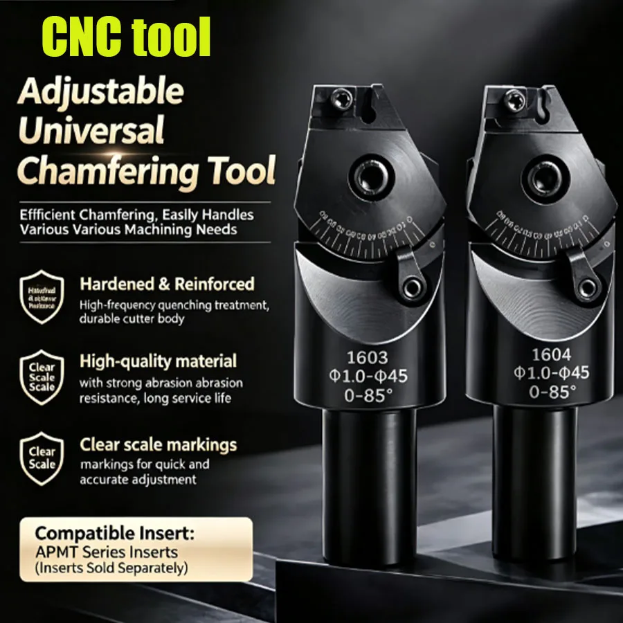 0-85 degree adjustable chamfering tool holder, used as a multifunctional milling cutter for APMT1604 ADNT1603 blades