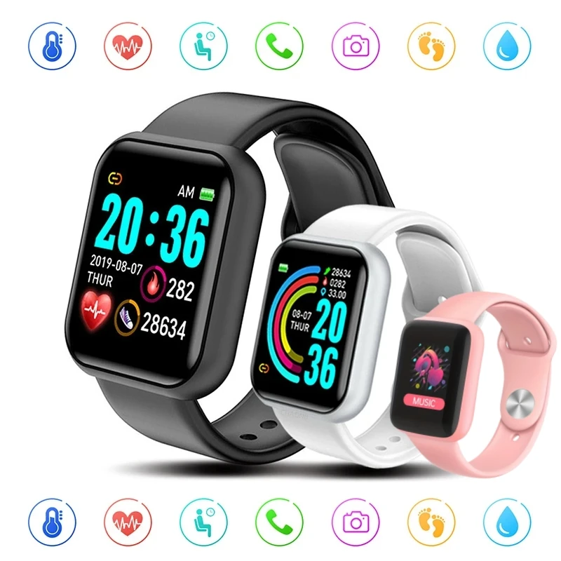 Sport Bluetooth Smart Watches Color Screen Life Waterproof Fitness Bracelet With Health Blood Pressure Heart Rate Sleep Monitor