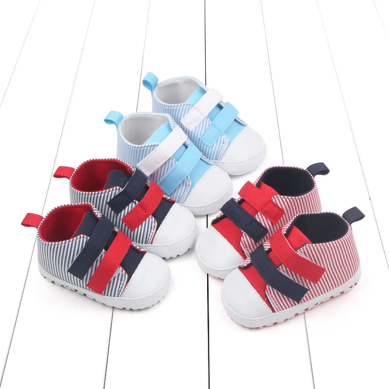 2024 Baby Sports Shoes Fashionable New Pattern Cute Color Matching Hook Loop Breathable Flat Bottomed Comfortable Sandals