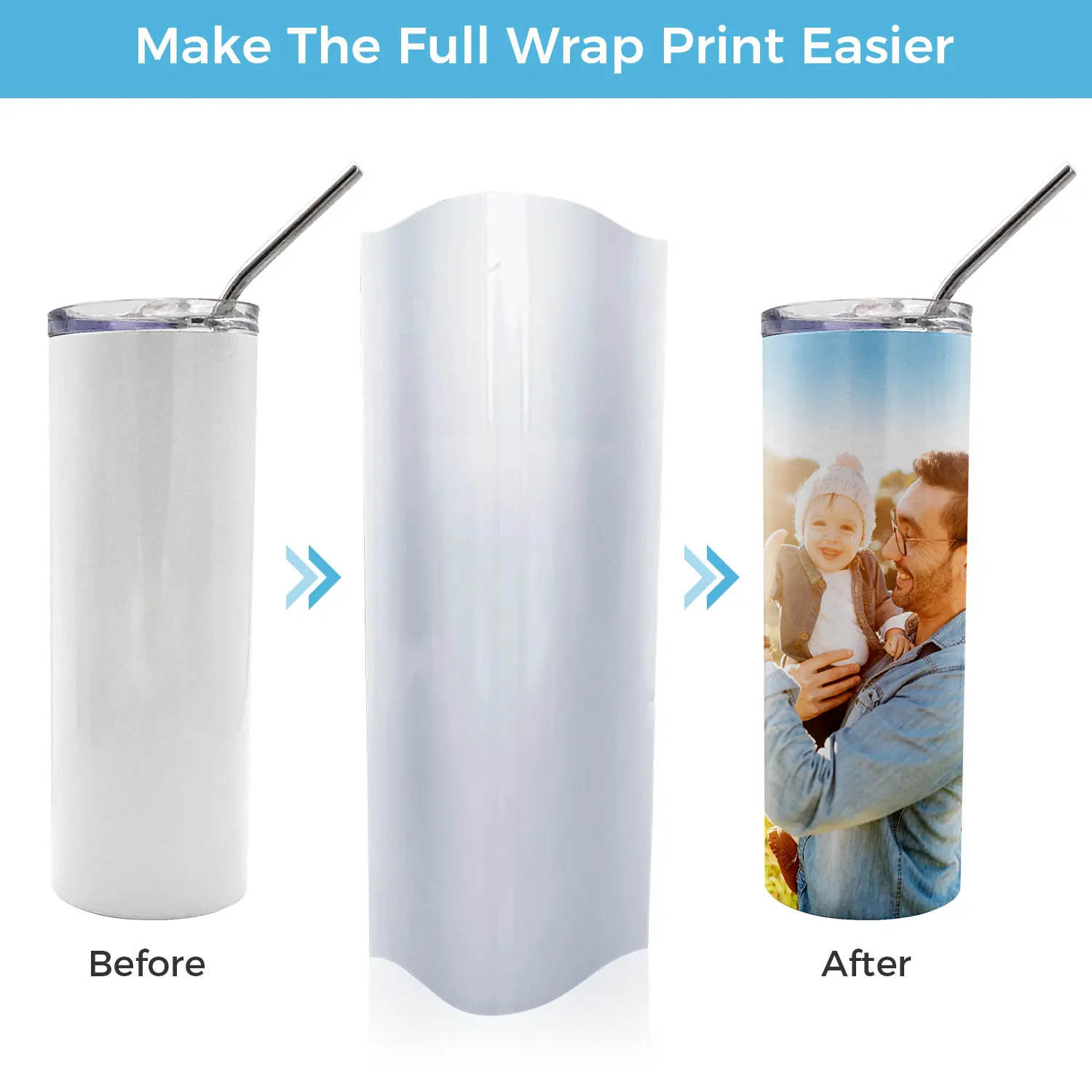 Sublimation Shrink Wrap Film, White 5.5 x 11 Inch 100pcs Heat Sublimation Shrink Wrap Tube for Mugs, Tumblers Blanks