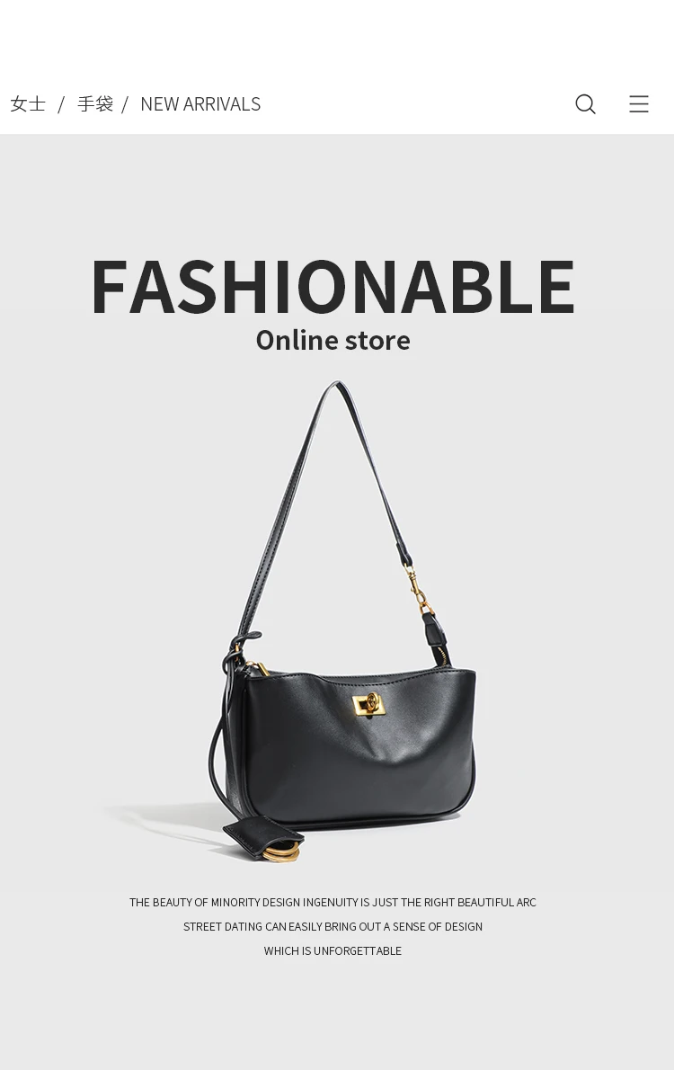 Luxuriöse Damen-Schultertasche aus Spaltleder - Klassische Paris Tote-Handtasche, Einfache Umhängetasche mit Metallschnalle – Detail 1