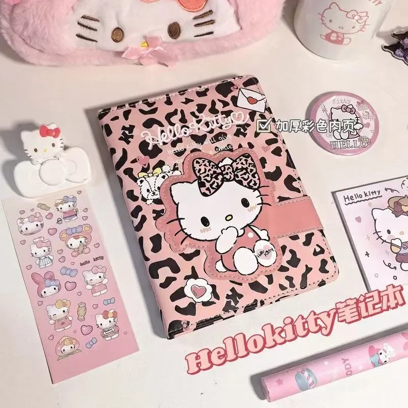 Hello Kitty Sanrio Notebook Good-looking Student Cute Girly Heart Hard Shell Coloring Page Learning Stationery Notepad Gift Toys