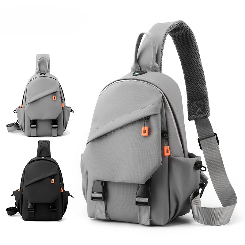 Fashion men's chest bag advanced casual fashion Messenger bag women's multifunctional shoulder bag waterproof chest bag.