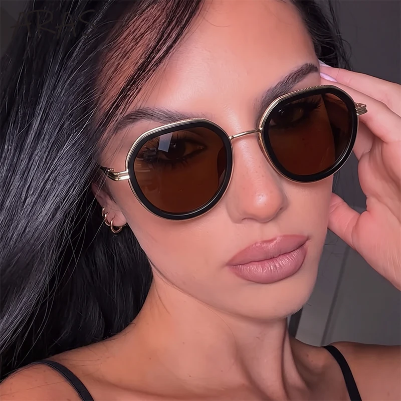 Vintage Round Sunglasses Women 2026 Luxury Designer Metal Frame Black Retro Steampunk Sun Glasses Fashion Travel Driving Eyewear
