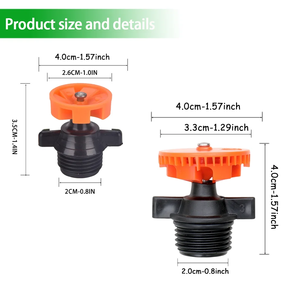 360 Degree 10pcs Automatic Rotating Sprinkler Heads, Garden Lawn Irrigation 1/2\